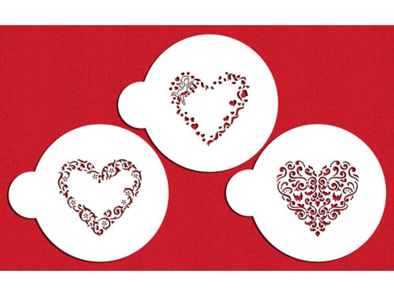 c202 Swirl Valentine Heart Stencil Set